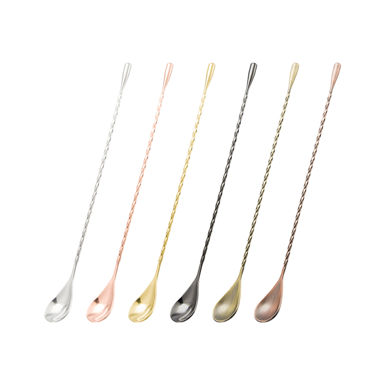 Different Colours Stainless Steel Mixing Cocktail Spoon Teardrop Bartender Tools  Fancy Cocktail Bar Spoon