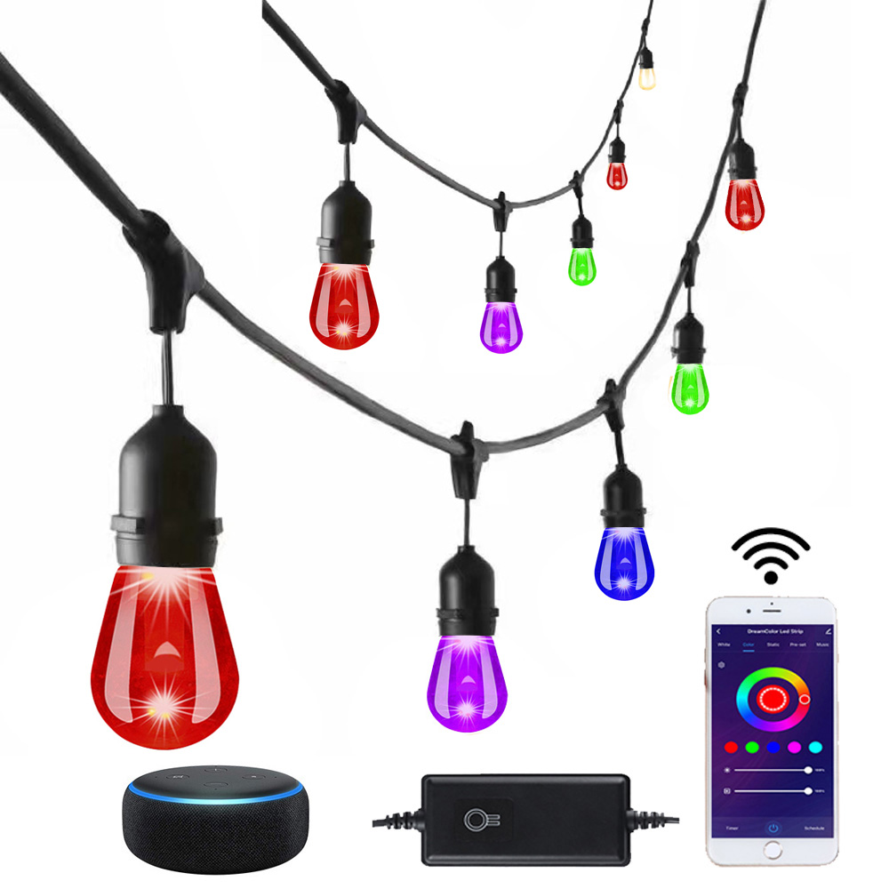 Водонепроницаемая уличная RGB лампа для музыкального ритма, 10 м, Wi-Fi