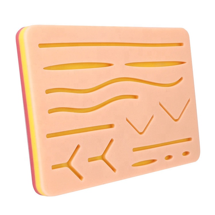 Medical Science Multiple Wounds Teaching Resources Durable Use Skin Silicone Suture Training Pad model with Cut Wound