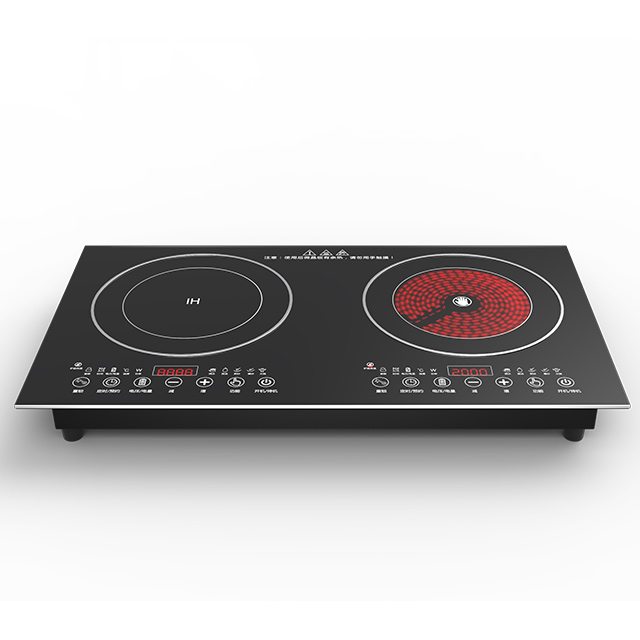 built-in desk kitchen use enviromental stove dual electric infrared induction cooker