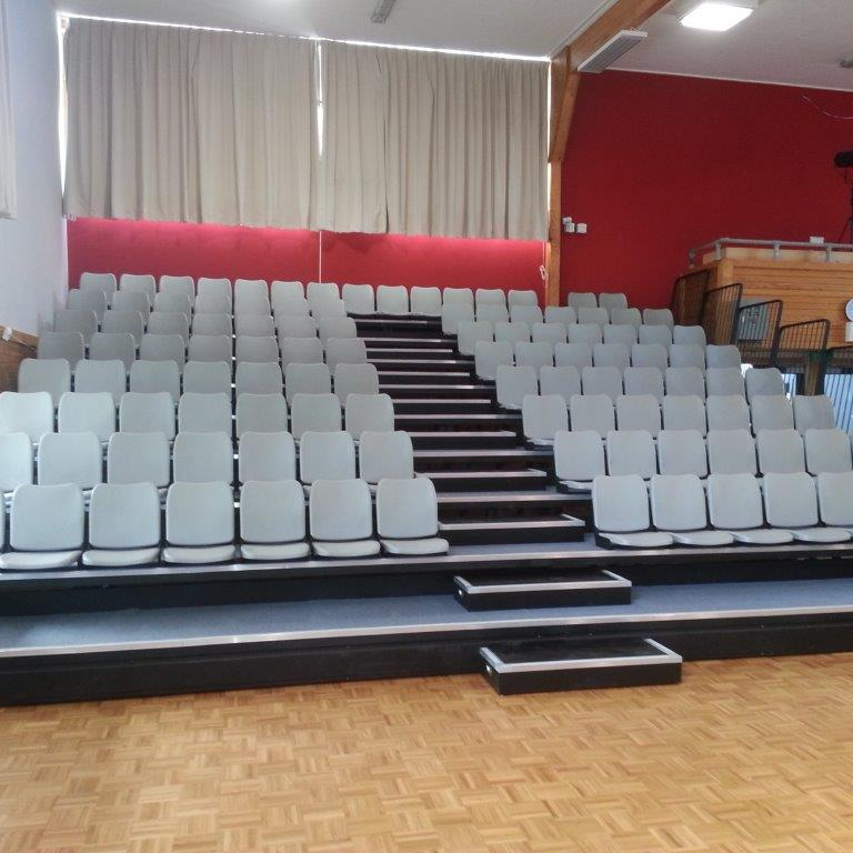 Telescopic Seating System With Indoor Polymer HDPE Seats Retractable Seat for Stadiums Stage Sports Center
