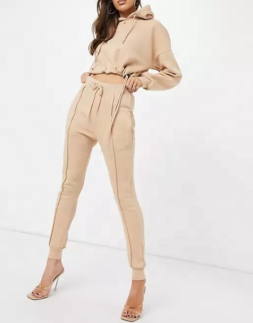 New Stylish Custom Logo Womens Tracksuit Two Piece Set Tracksuit Velvet Luxe Tracksuits Set for Women