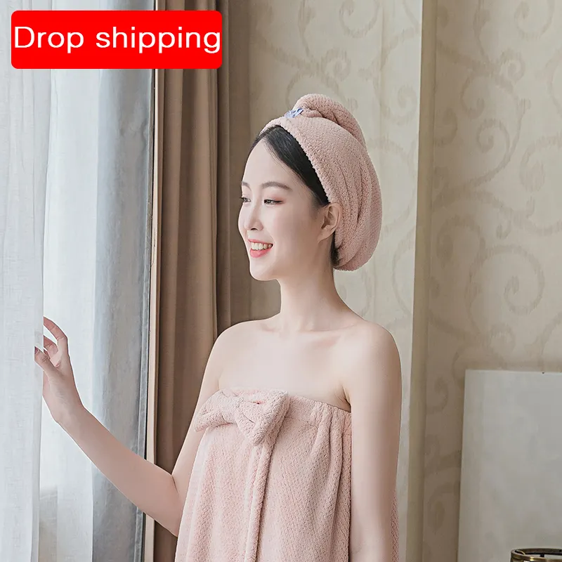 Manywell Double Layer Hair Wrap Turban Quick Dry Hair Cap Hair Turban Towel Shower Caps