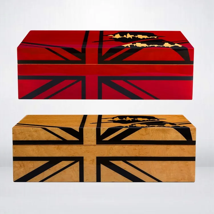 Custom high glossy cedar wooden cabinet handmade craved moisturizing cigar humidor box with window