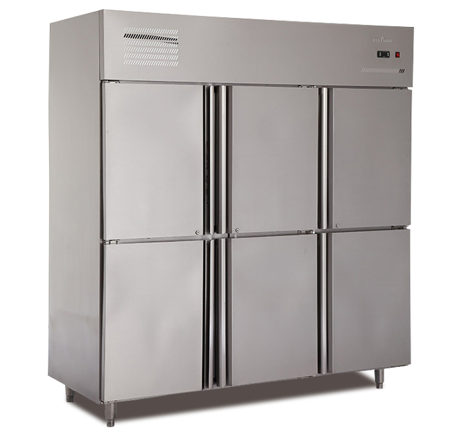 Restaurant large 6 doors stainless steel commercial refrigerators and freezers upright refrigeration units
