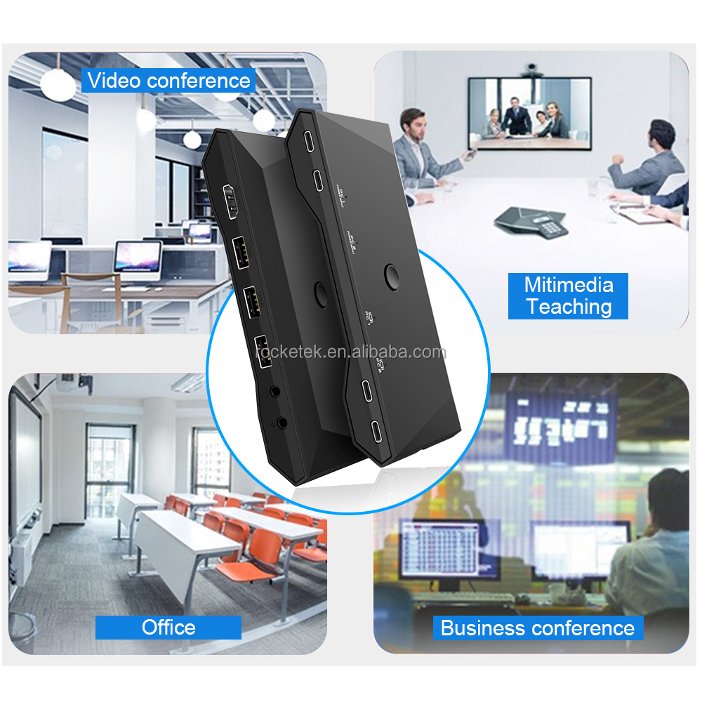 Полнофункциональный разветвитель kvm 2 типа c 4k 60 Гц с несколькими usb-портами HDMI kvm switch