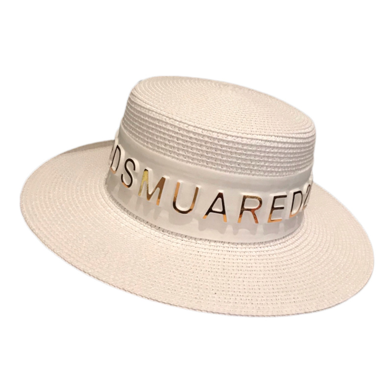 2021 personalized outdoor summer new fashion unisex men and women beach wide-brimmed flat boater straw hats