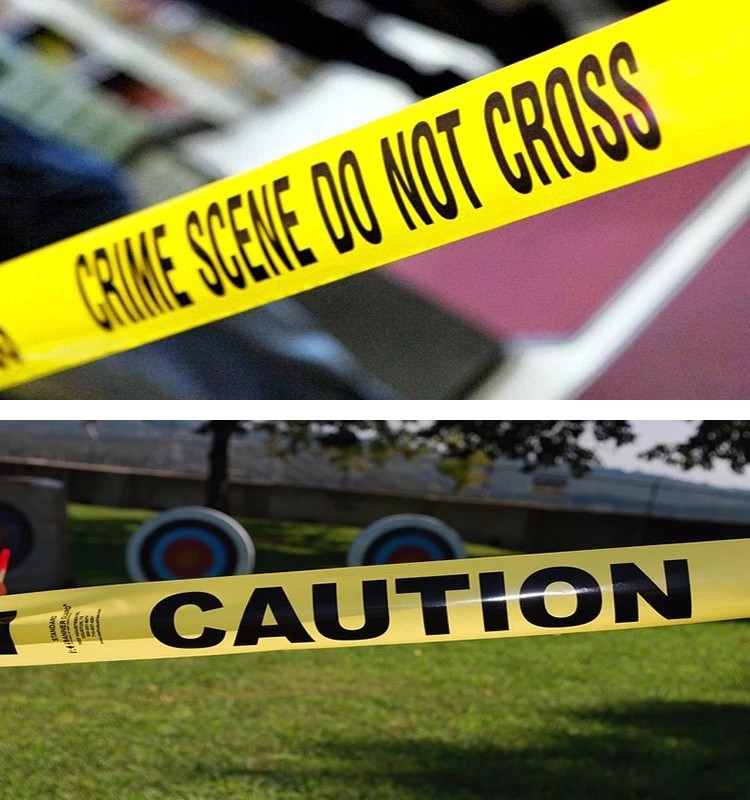 Caution And Danger Barricade Tape Non Adhesive PE Yellow Red Warning Protection Color Printing Feature Security Material