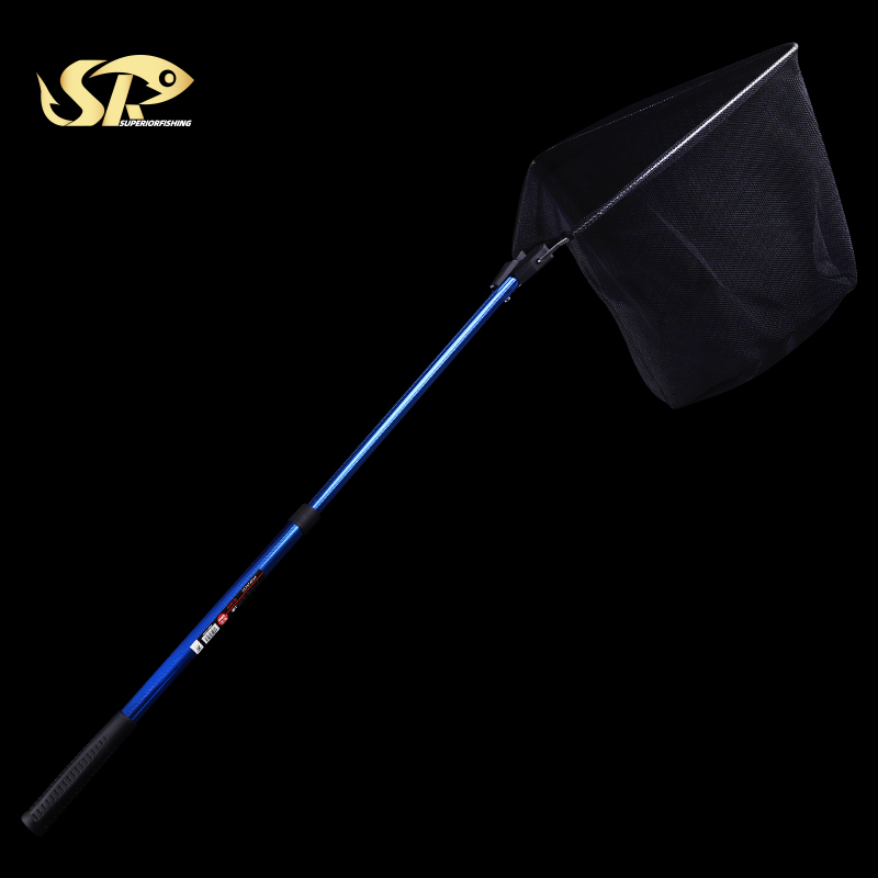 Superiorfishing Triangle Head 119cm Telescopic Detachable Fishing Net Rubber Coating Aluminium Landing Net