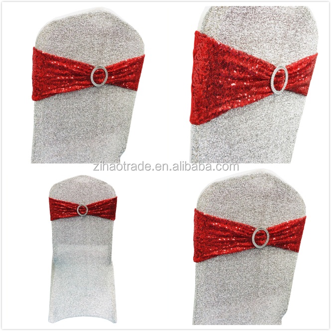 Stretch Sequin Chair Sashes Chair Bands Sequins Decor