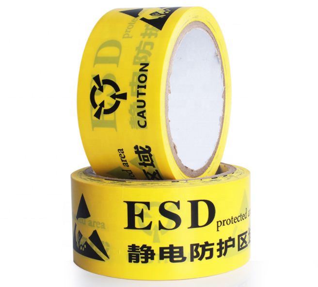 HJ-1803001A Wholesales PVC 48MM*22M Caution ESD Tape
