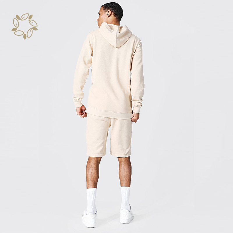 Sustainable Men Tracksuit Organic Cotton Shorts And Hoodie Jogger Set Eco Friendly Hoodie Set Men hoodie short set