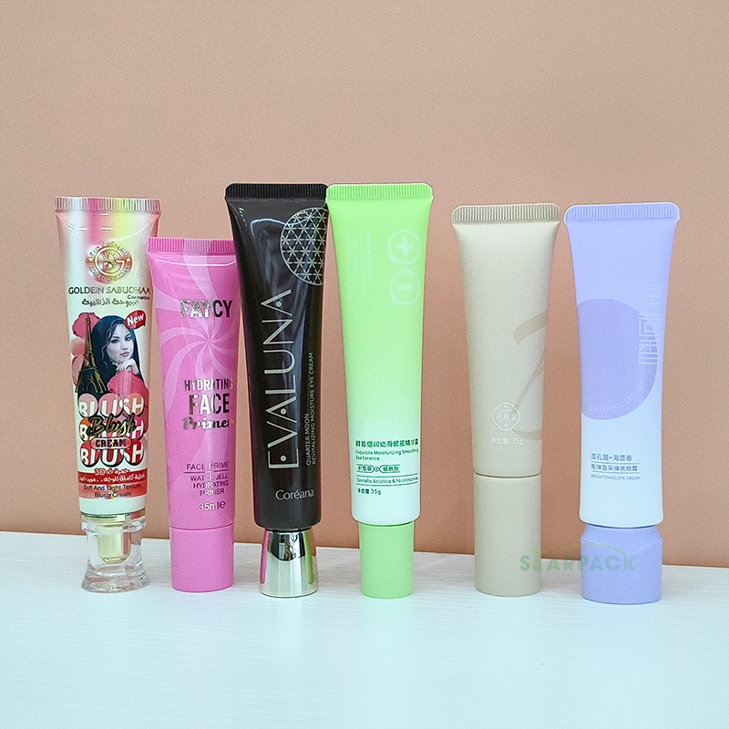 Custom Empty Eco Friendly Plastic PE Squeeze Eye Cream Plastic Squeeze Tube Soft Cosmetic Packaging Container