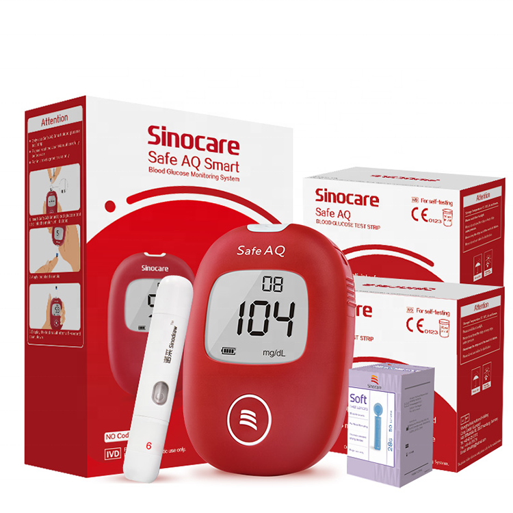 Набор глюкометров sinocare, 100 полосок, набор для тестирования сахара в глюкозе, система контроля уровня глюкозы для домашнего использования