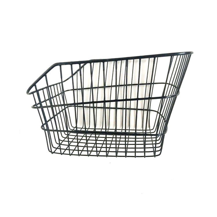 Custom Storage Holders Black Large Bicycle Black Rack baskets Metal Wire Bike Basket