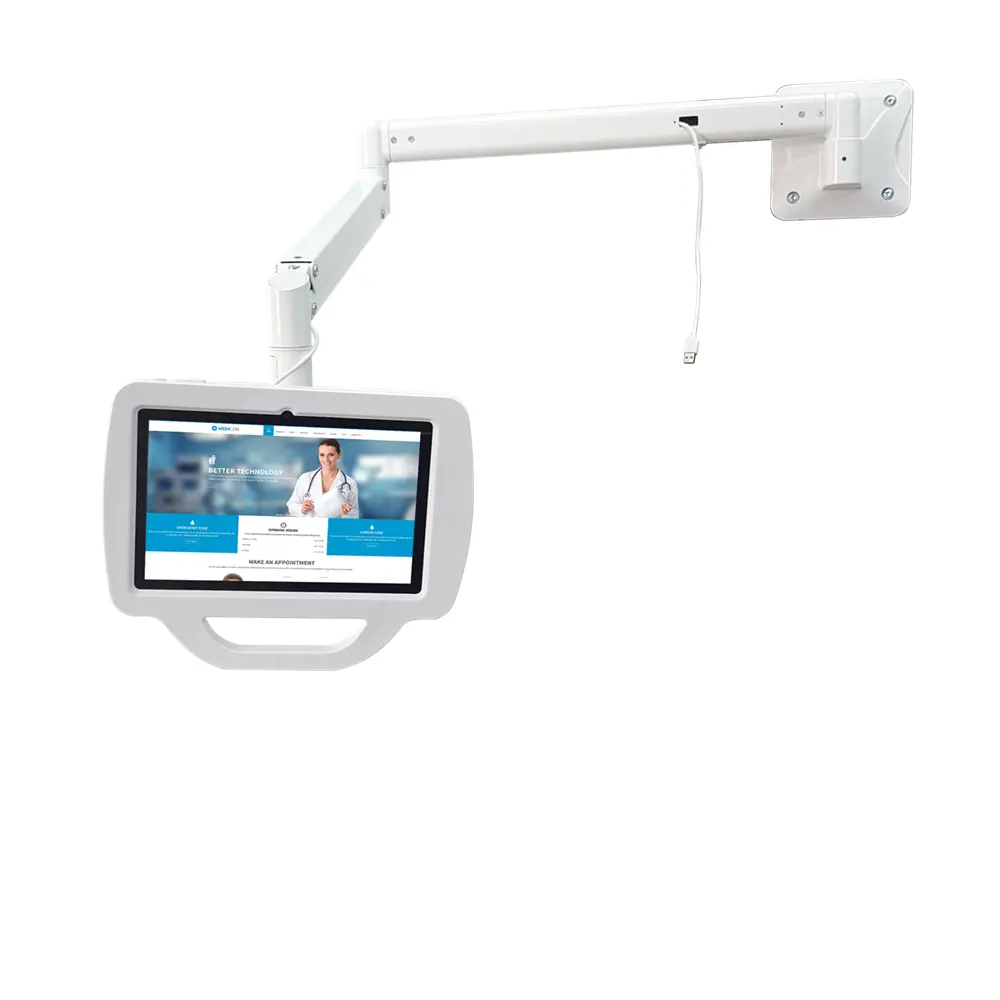Tablet With Flexible Adjustable Long Arm Medical Tablet Wall Mount For Hospital