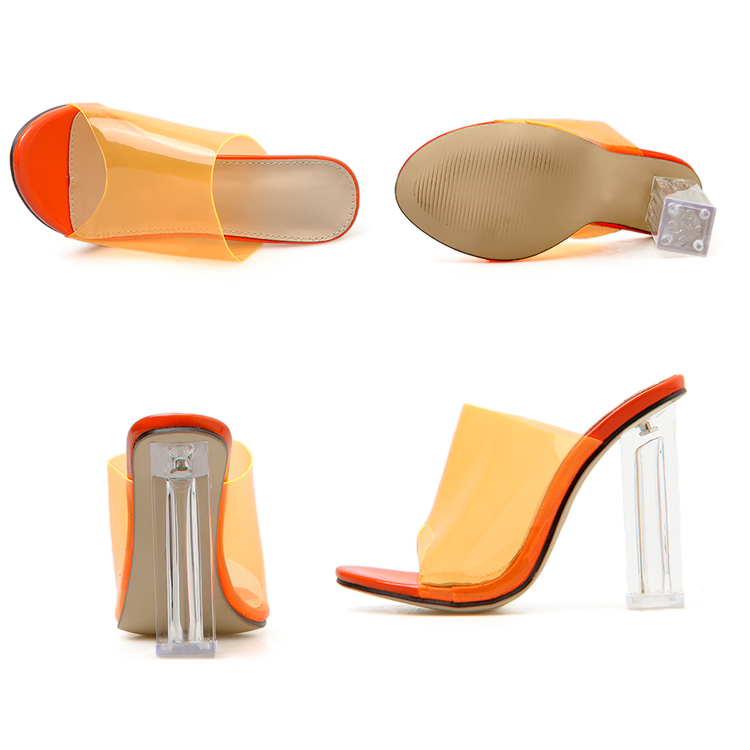 2021 Agreat Transparent Clear Heels Sandals Square Toe Stiletto Classic Pointy Toe Stilettos Ladies High Heel Shoe Made in China