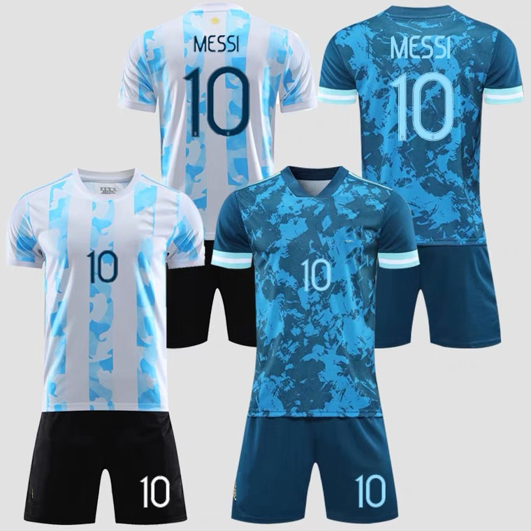 20 21 мужской комплект униформы для футбола Джерси для фанатов 2021 Copa America Messi Dybala Aguero футбольная рубашка