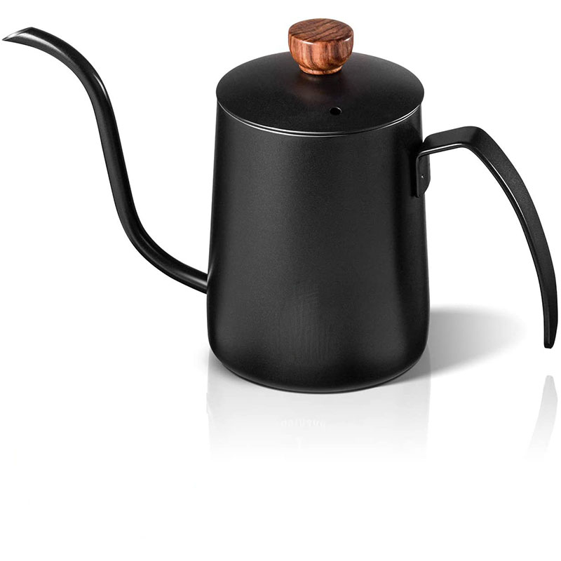 20oz/600ml Coffee Drip Kettle - Pour Over Coffee Maker Tea Kettle With Stainless Steel Handle&Wood Lid Coffee Marker