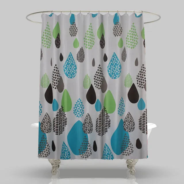 Bathroom curtain with Flamingo and Jungle design Printed Polyester Shower Curtains