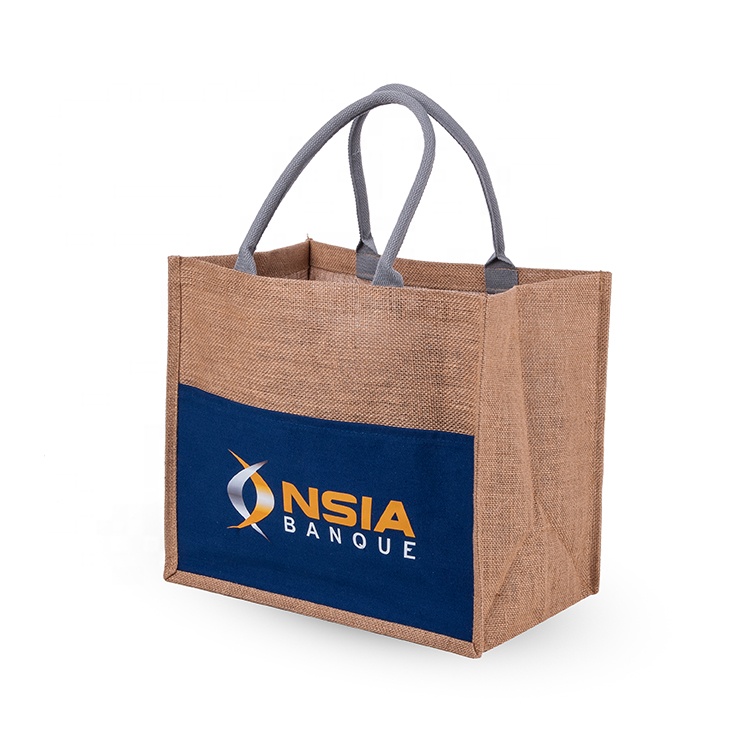 Wholesale durable colorful cheap favor gifts daily use eco jute shopping bags with logo printing