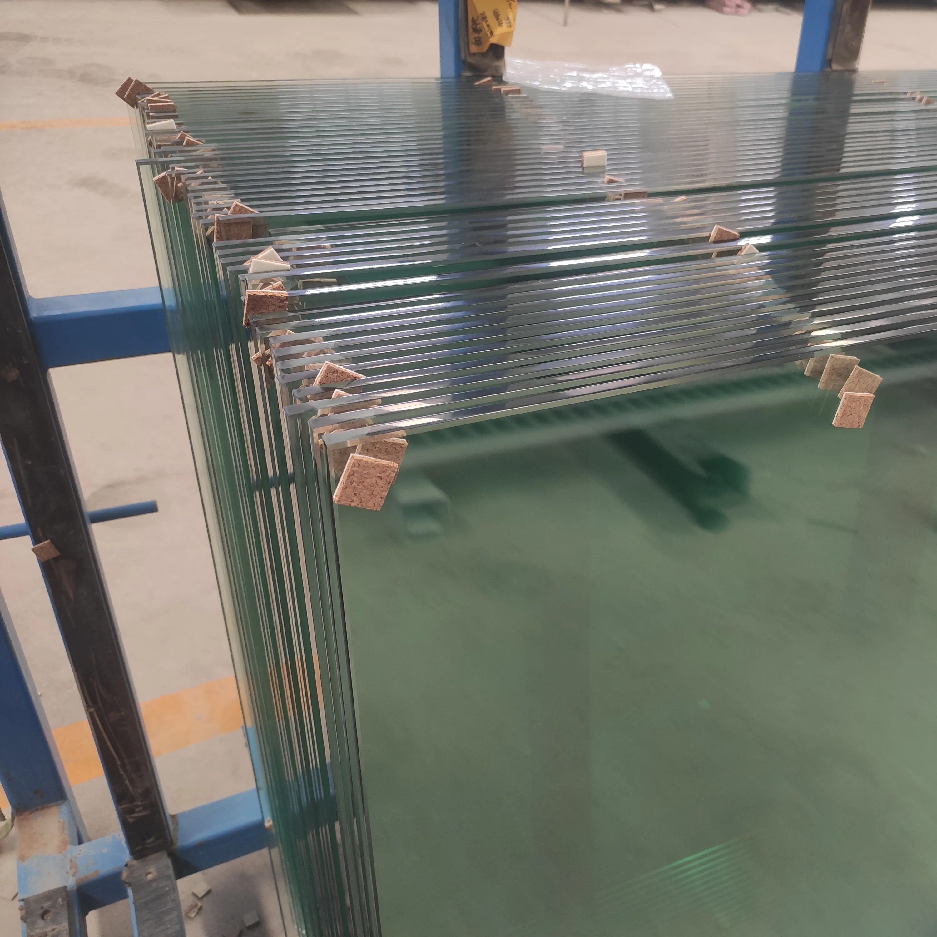 adjustable 10mm 12mm thk clear tightened tempered glass cost price for building sliding door railing fence