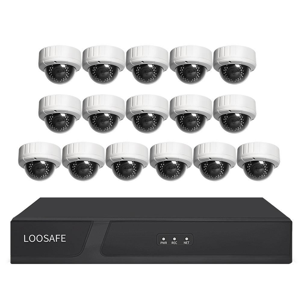 5 МП POE Система безопасности 16ch Купол Открытый водонепроницаемый Ip CCTV камера Аудио запись H.265 NVR комплект P2P комплект видеонаблюдения