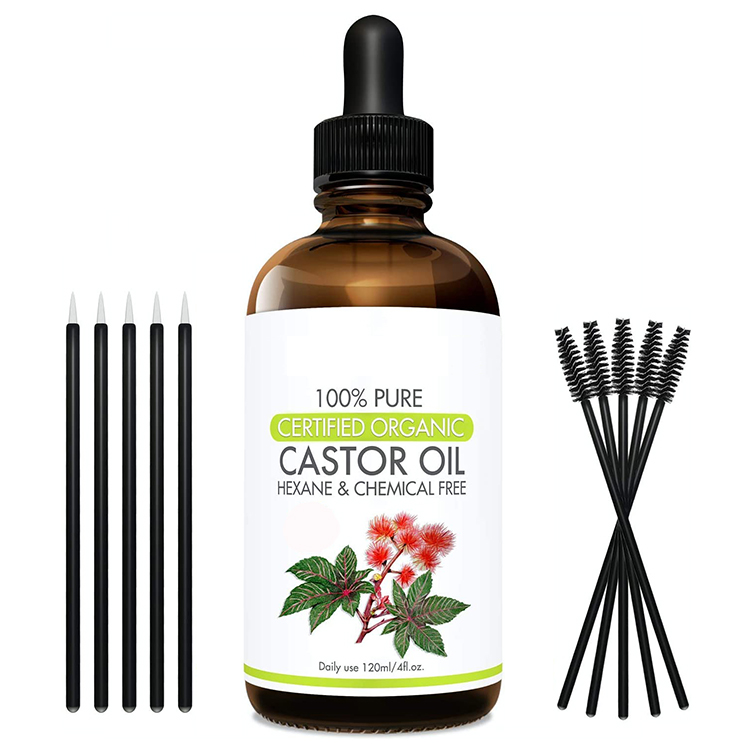 Private Label 100% Pure natural Organic Cold Pressed Jamaican Castor Oil for Hair Eyelash Eyebrow Growth oil