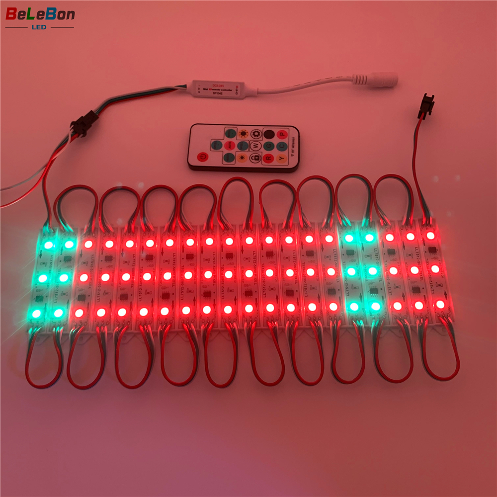 Seven color change SMD5050 Полноцветный RGB + IC 0,72 W ПВХ инъекция 3 чипа 12 smd адресный светодиодный пиксельный модуль освещения