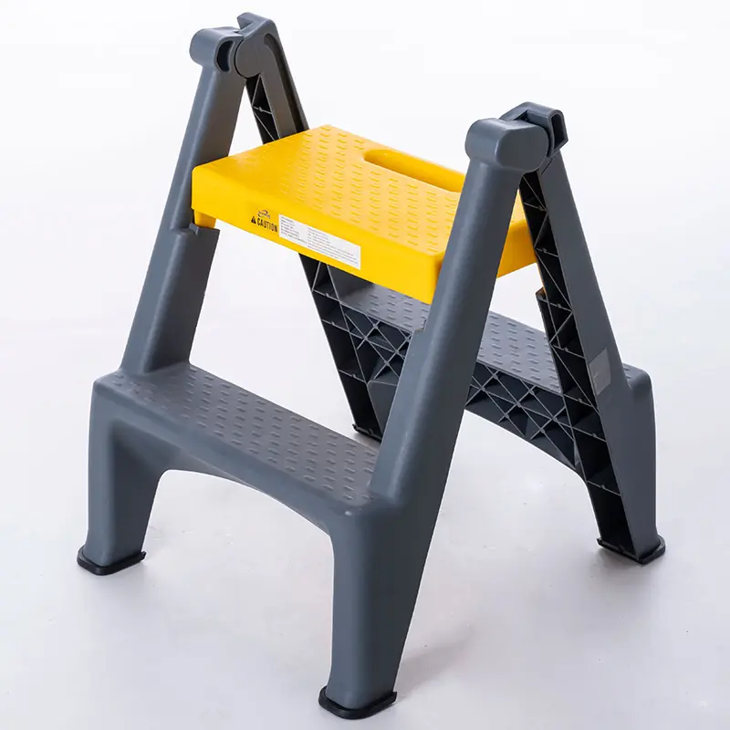High quality multipurpose 2 step folding ladder non-slip plastic folding home