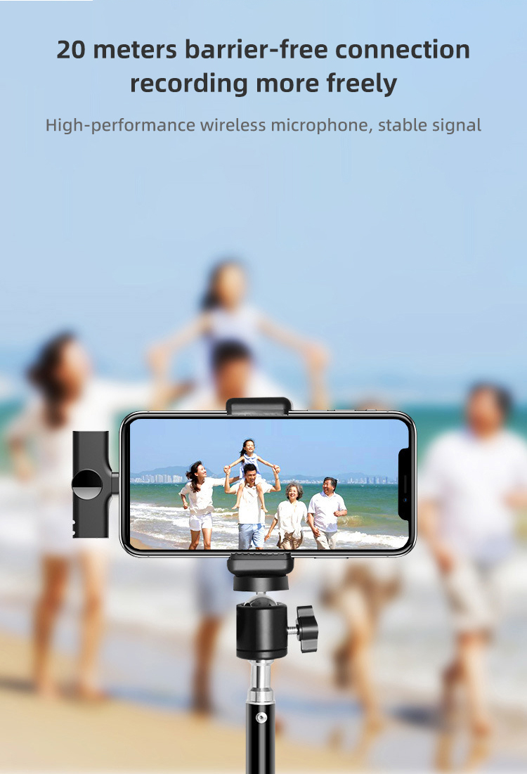Hot sale min portable Live streaming lavalier Mic micphone lapel wireless microphone set for camera mobile phone computer