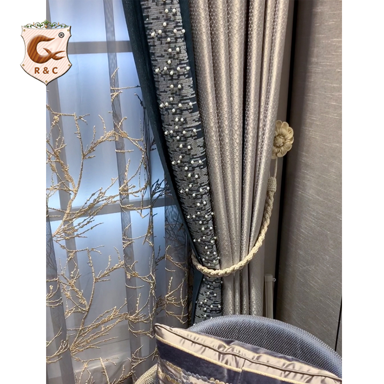 High Quality Luxury Curtains For Living Room Wholesale Customized Fabric Home Hotel Decor