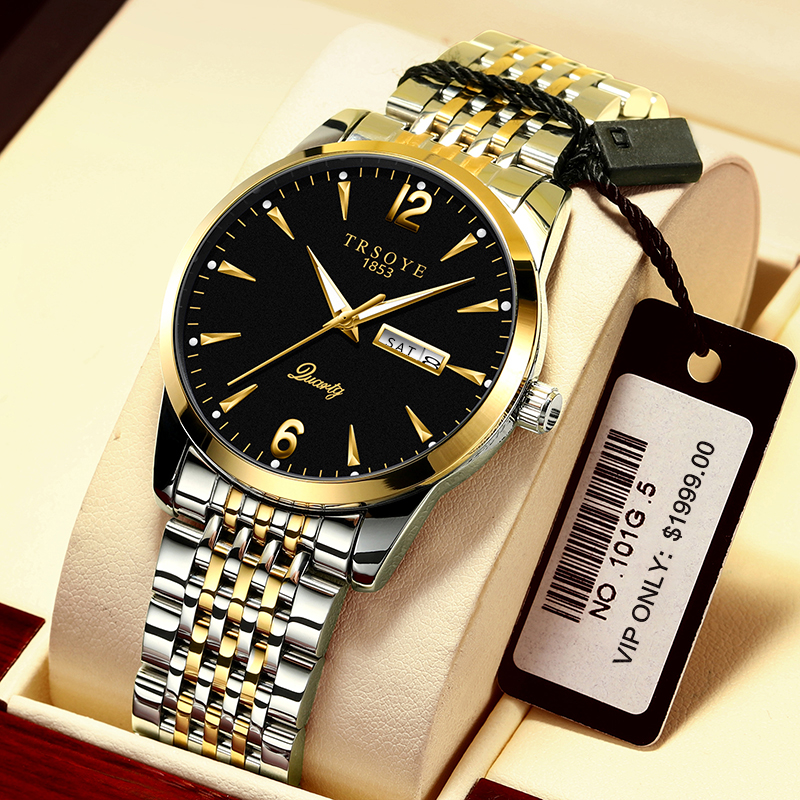 Reloj Китай Оптовая Продажа хронограф лучший бренд OEM роскошные часы для мужчин дешевые наручные кварцевые Стальные часы montre homme TRS068