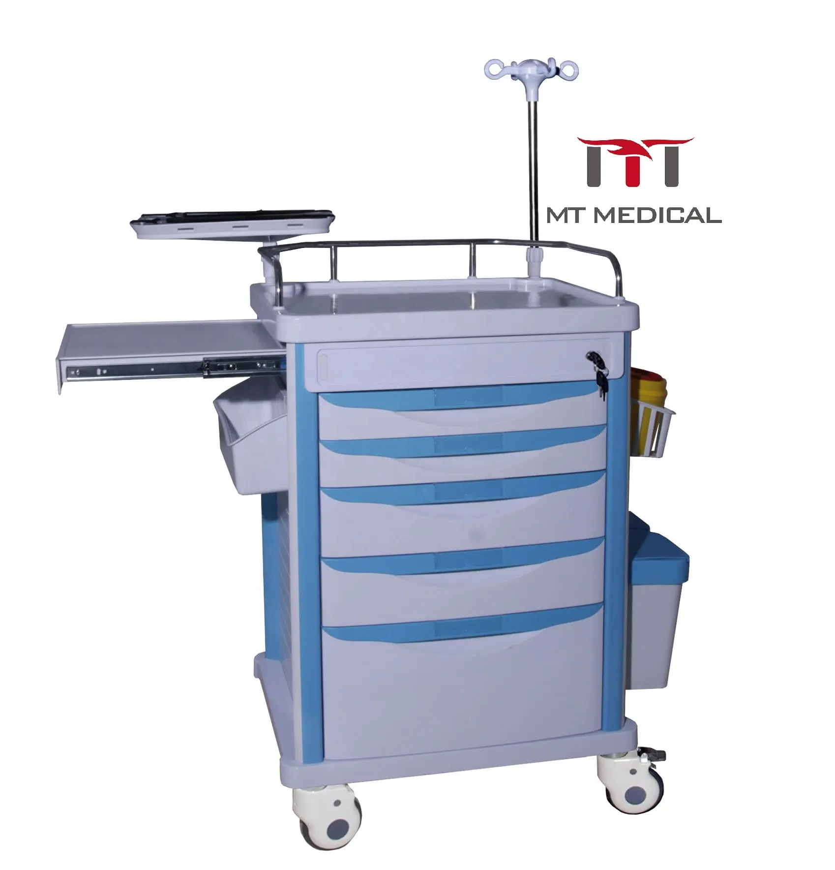 MT MEDICAL Hospital Furniture Customized Flexible Medicine Emergency Trolley for Hospital Use