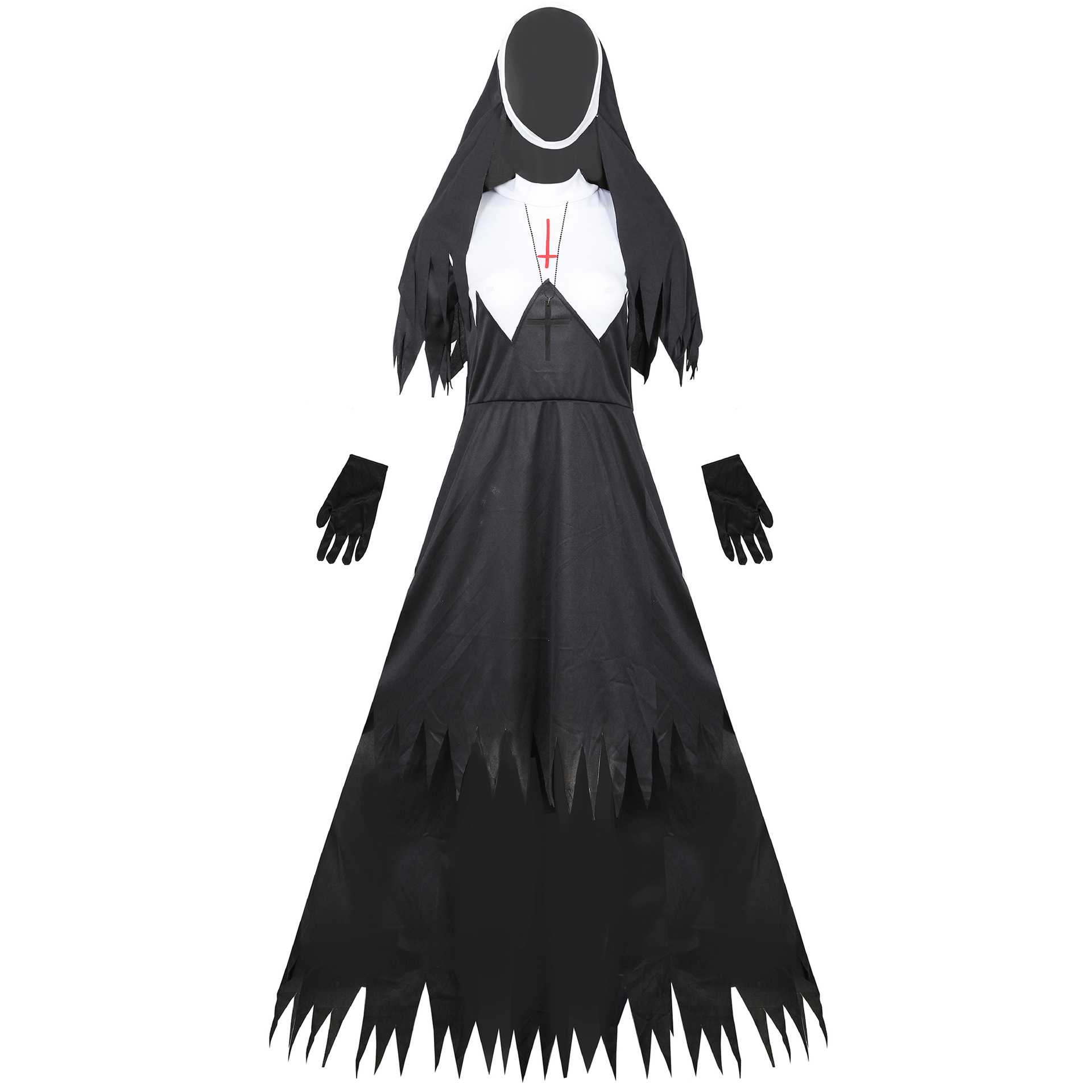 Women's Halloween Nun Costume Cosplay role play vampire demon Costume