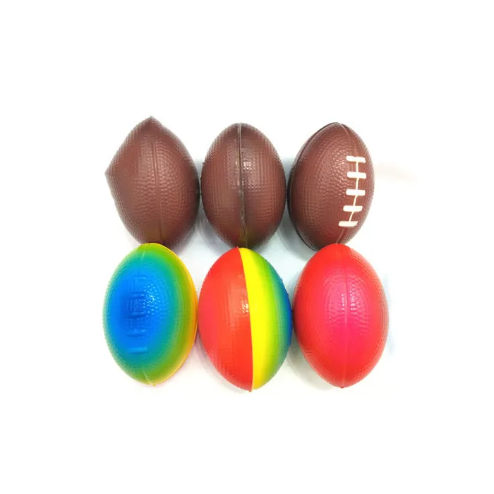 EE399 8 Colors 9cm Rainbow PU Squishy Bounce Football Adults Stress Relief Anti Anxiety Educational Squeeze Ball Toys For Kids