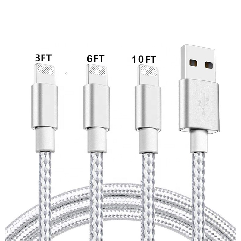 Usb-кабель в нейлоновой оплетке для Iphone, 3/6/10 футов, а
