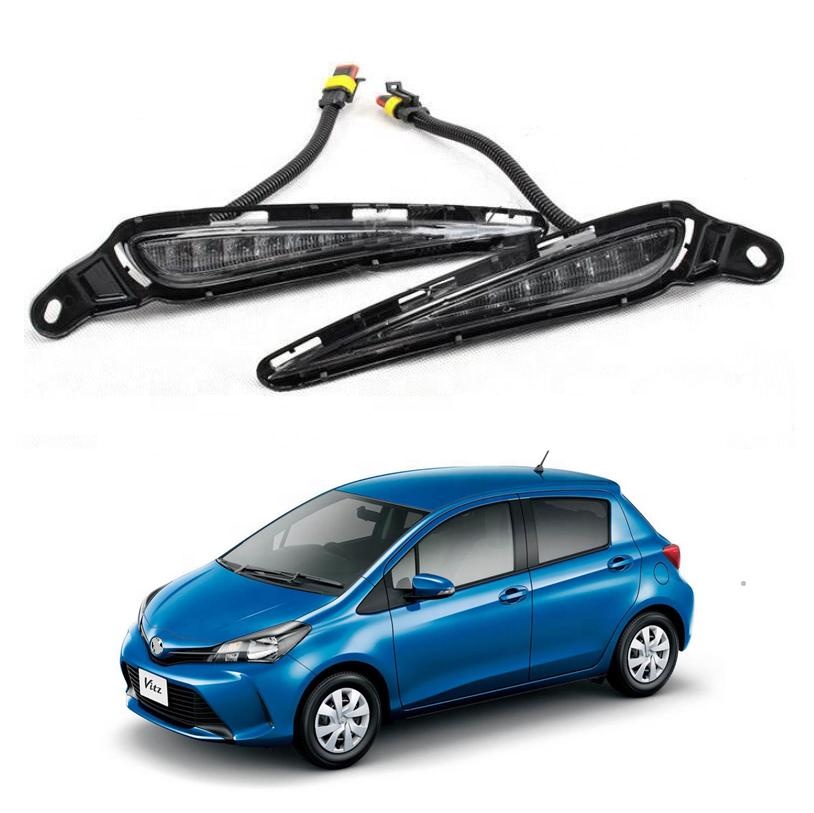 Функция поворота СИД drl дневные ходовые огни Противотуманные фары для Toyota Vitz 2014 2015 2016 2017 2018