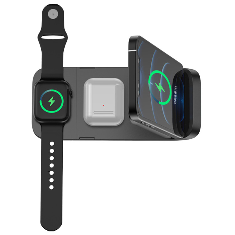Unique Fast Wireless Charger Folding Smart Watch Universal 3 In 1 Qi Certified Fast Charging