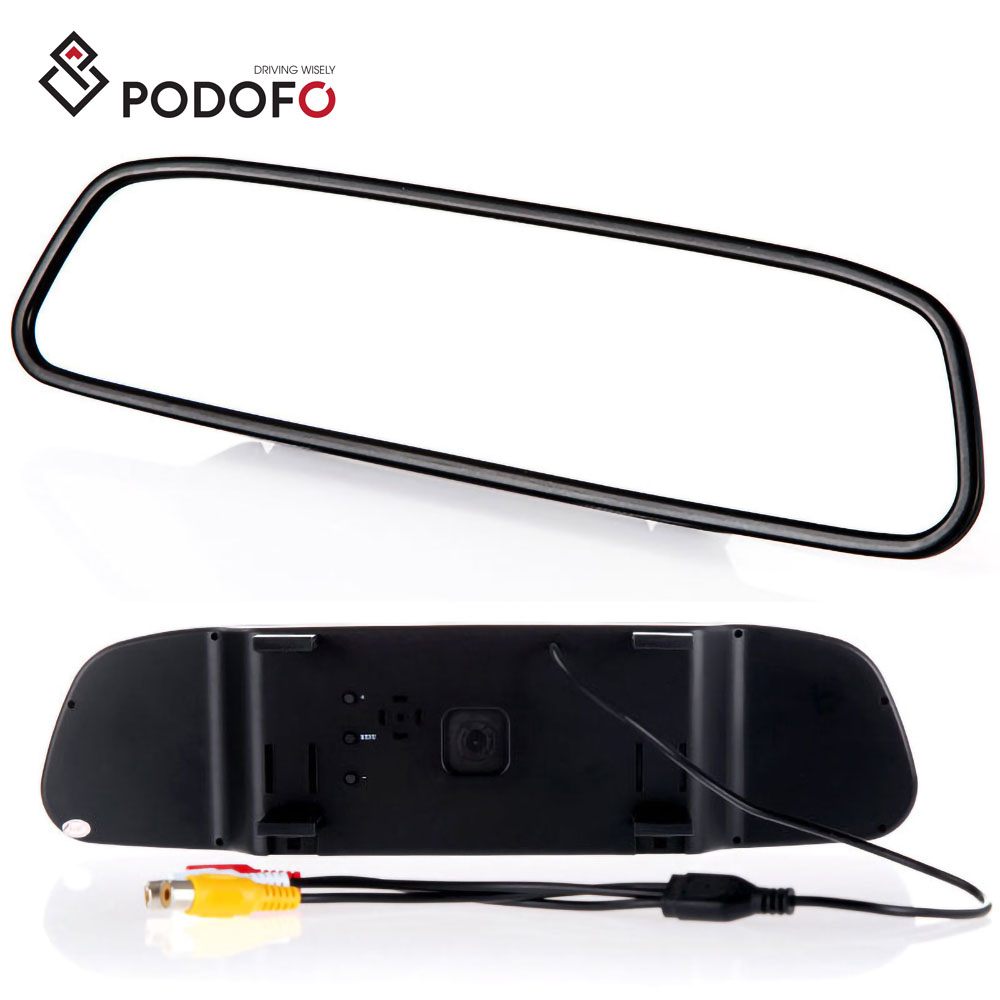Podofo 4,3 "дюймовый цветной TFT ЖК-экран зеркало заднего вида автомобиля монитор заднего вида автомобиля зеркала