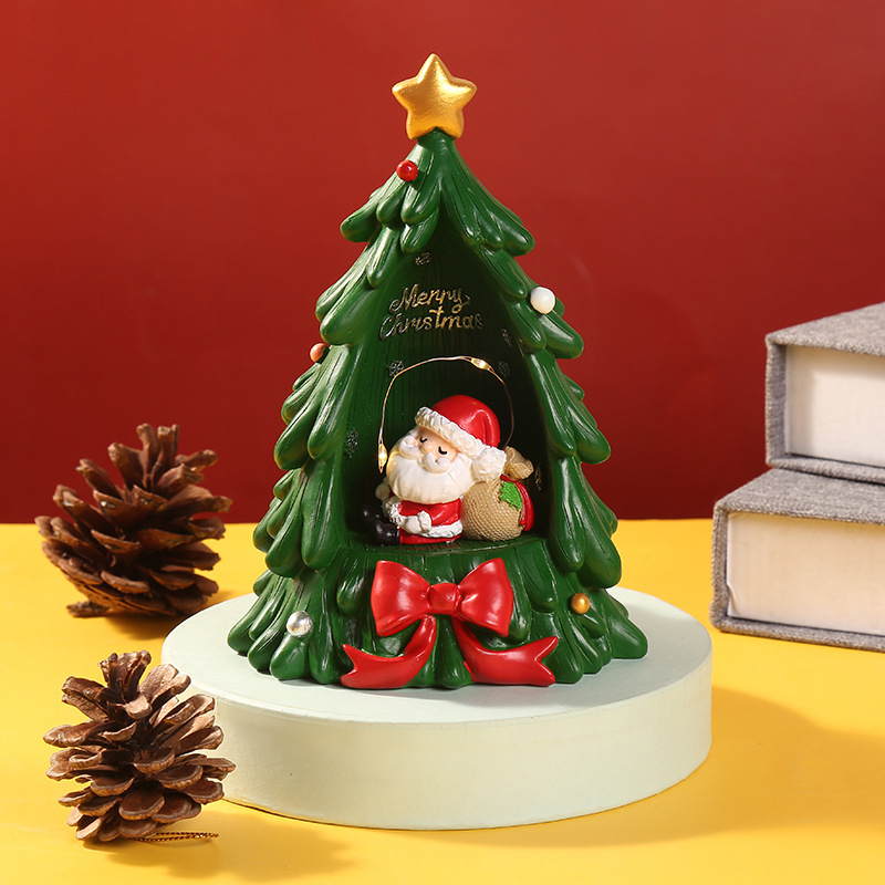 New design Christmas Resin lights for Home Decor Snowman Santa X'mas tree Christmas lights decoration