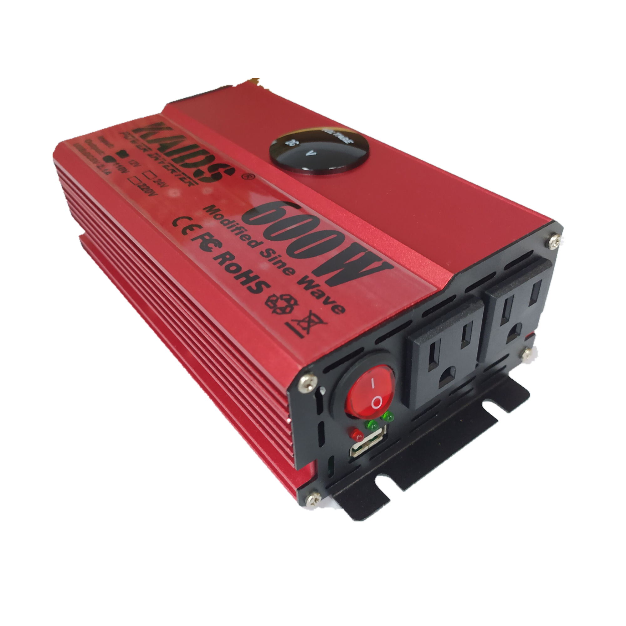 Led Display Voltage Inverters & Converter DC AC 600W Car Inverter with Cigarette lighter and Battery Clamp Wire