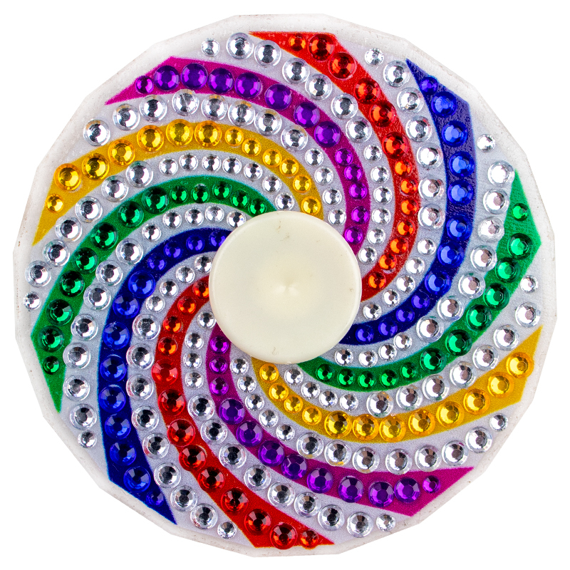 Double Sides Stress Relief Crystal Hand Made Rainbow Diamond Painting Fidget Spinners Toys