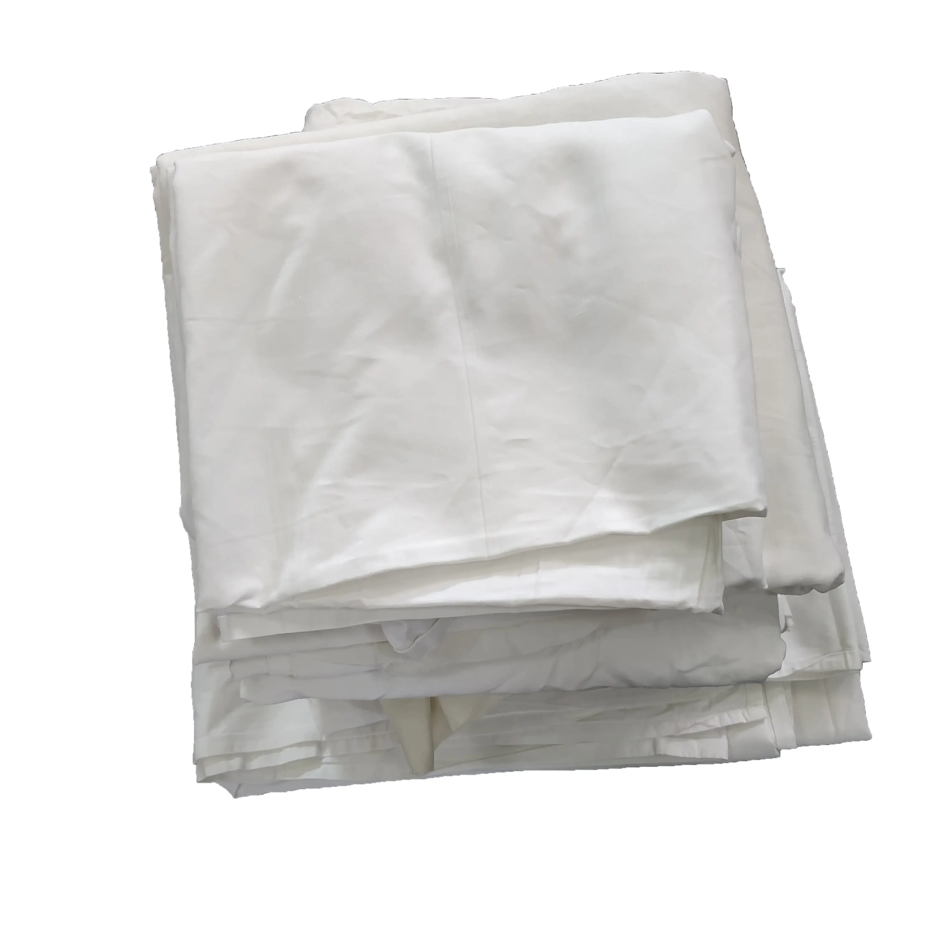 Waste White 100% Cotton White Hotel Bed Sheets Rags Textile Waste Industrial Cleaning Wiping Rags