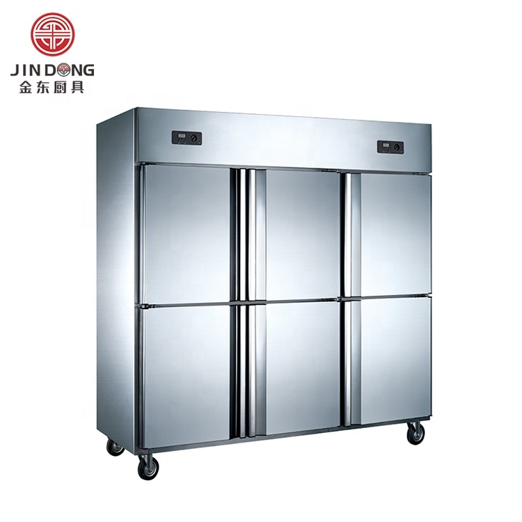 Commercial Industry Kitchen Fridge Dual Temperature Freezer Refrigeration Equipment 4 Doors Upright Freezer