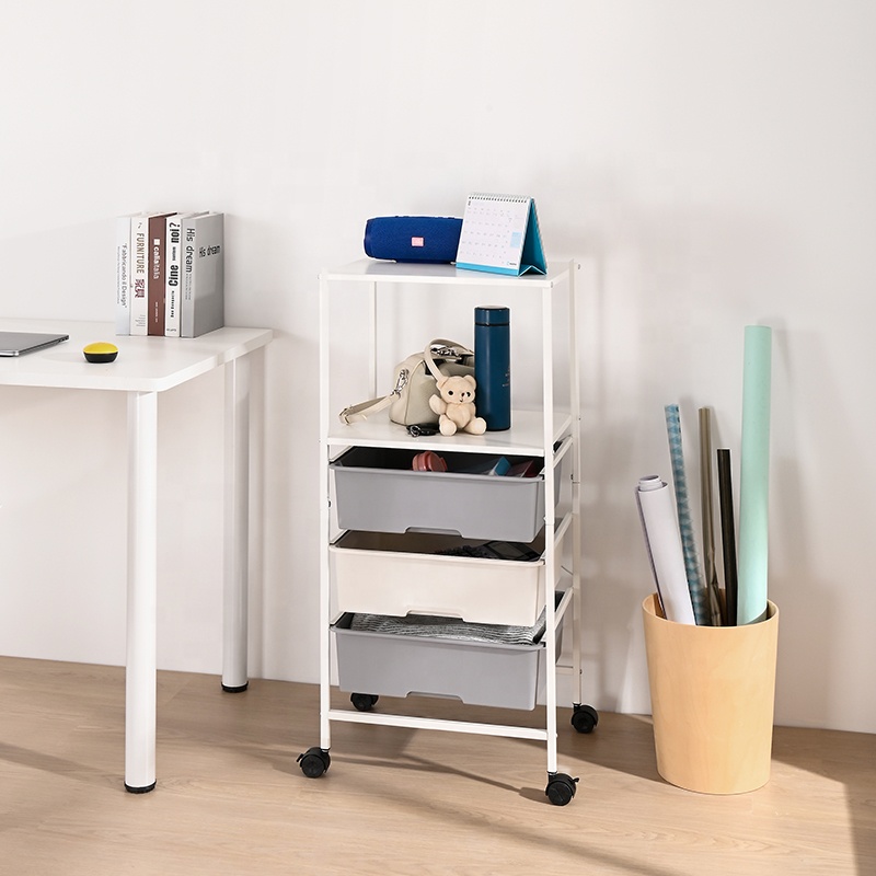 Home Office School Beauty Salon Utility Craft Organizer Trolley Cart 3 Plastic Rolling Storage Drawers Cart With Wheels