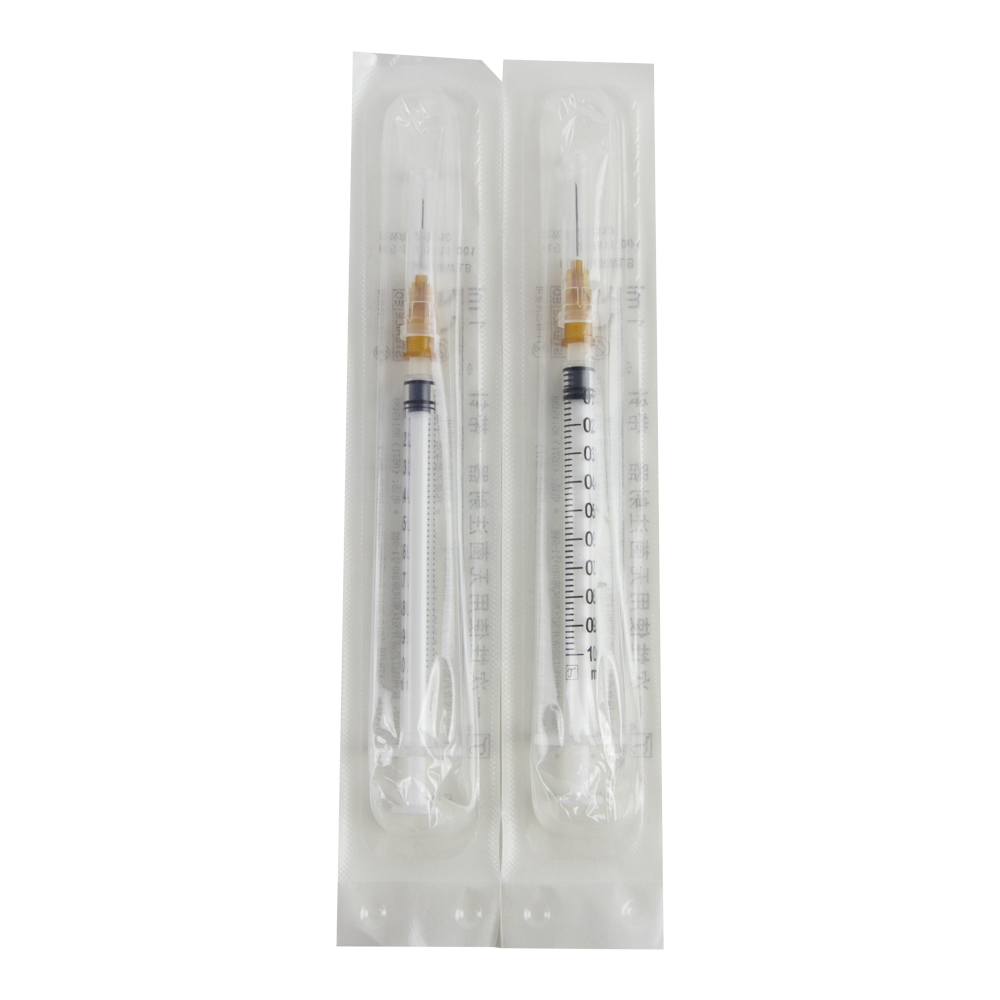 High quality factory free sample disposable medical sterile 1 ml insulin syringe with needle