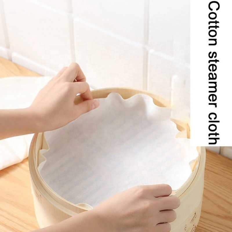 20Pcs 30CM Pure Cotton Steamer Cloth Household Drawer Cloth Steamed Rice Gauze Steamed Bun Mat Round Steamed Cloth