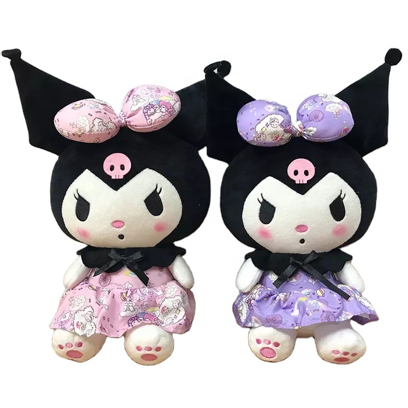 Мультипликационная плюшевая игрушка Kuromi, 20 см, милая аниме мягкая детская экшн-фигурка My Melody, подарок на день рождения и Рождество
