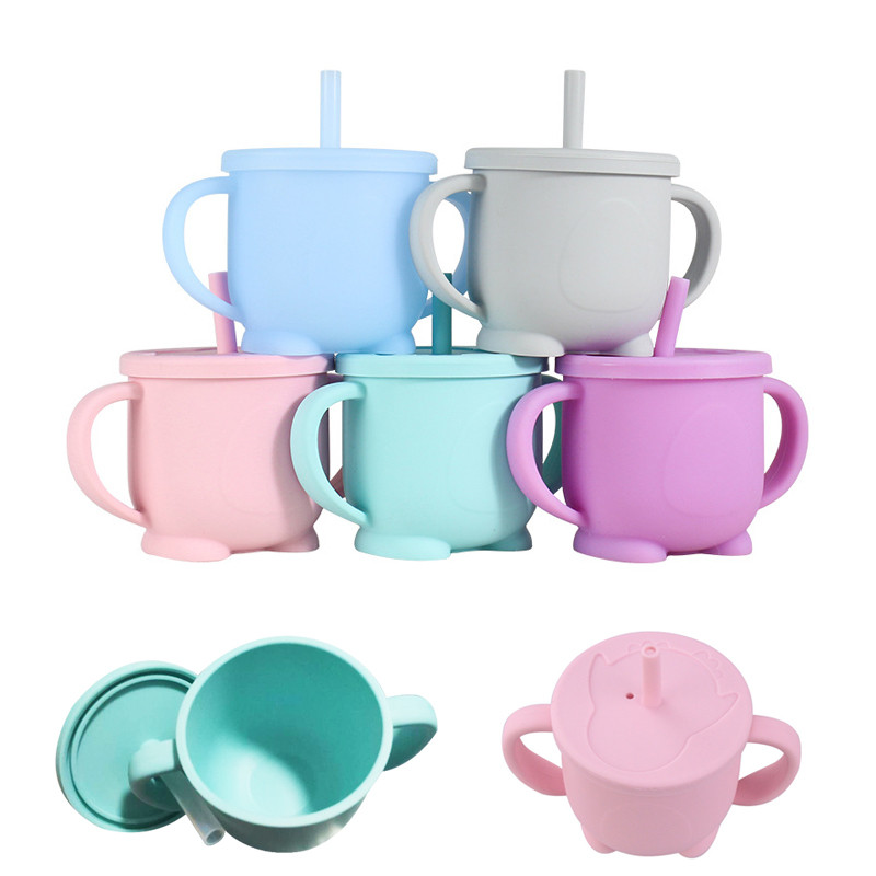 Baby Feeding Cups Baby Learning Baby Drinkware Silicone Sippy Cups for Toddlers & Kids with Silicone Sippy Leakproof Cup